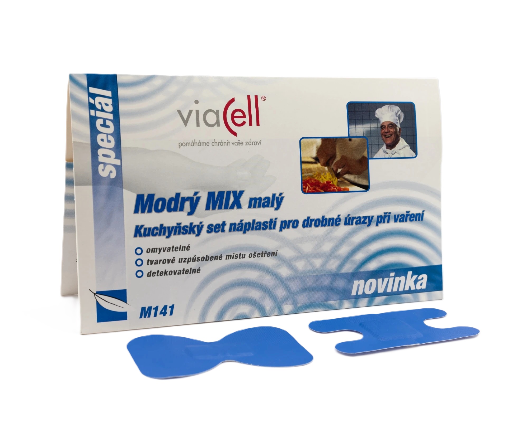 Modré detekovatelné náplasti pro potravinářství